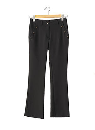 Pantalon droit fermeture zippée sous rabat boutonné taille normale noir PAUL BRIAL femme
