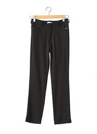 Pantalon droit tissage crêpe taille normale noir PAUL BRIAL femme