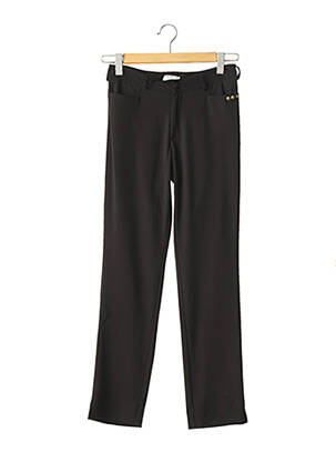 Pantalon droit fermeture zippée sous rabat boutonné taille normale noir PAUL BRIAL femme