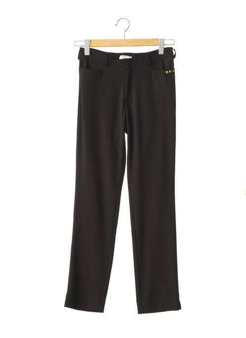 Pantalon droit fermeture zippée sous rabat boutonné taille normale noir PAUL BRIAL femme