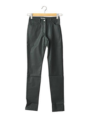 Pantalon droit fermeture zippée sous rabat boutonné taille normale vert PAUL BRIAL femme