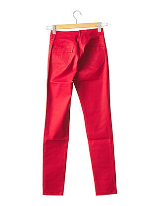 Pantalon droit fermeture zippée sous rabat boutonné taille normale rouge PAUL BRIAL femme