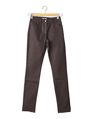 Pantalon droit fermeture zippée sous rabat boutonné taille normale violet PAUL BRIAL femme