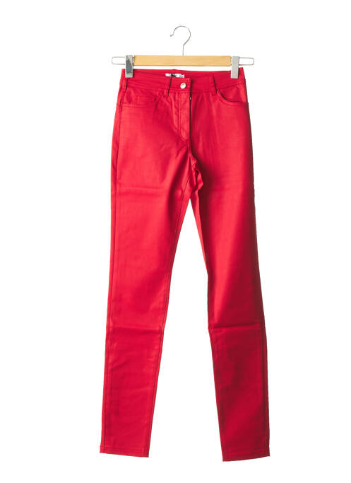 Pantalon droit fermeture zippée sous rabat boutonné taille normale rouge PAUL BRIAL femme