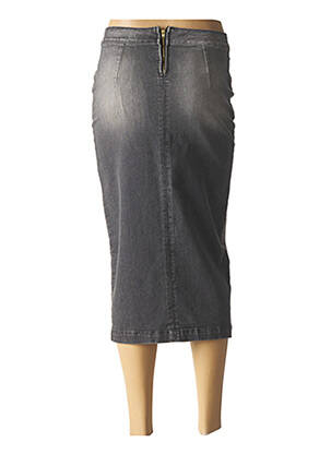 Jupe mi-longue stretch gris PAUL BRIAL femme