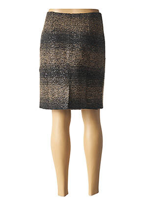 Jupe mi-longue coupe droite marron PAUL BRIAL femme