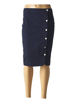 Jupe mi-longue stretch bleu PAUL BRIAL femme