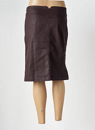Jupe mi-longue fermeture zip latéral marron PAUL BRIAL femme