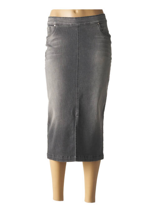 Jupe mi-longue coupe droite gris PAUL BRIAL femme