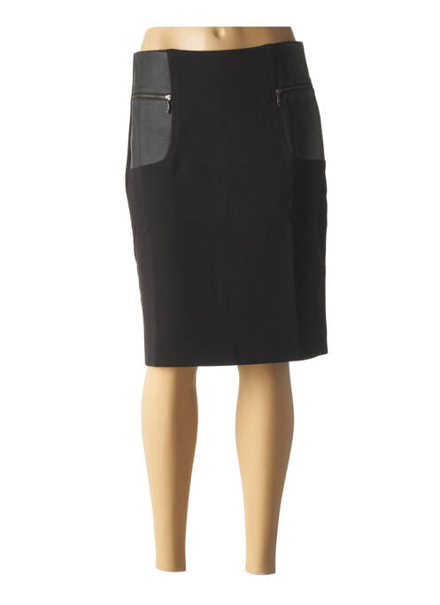 Jupe mi-longue coupe droite noir PAUL BRIAL femme