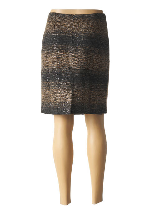 Jupe mi-longue coupe droite marron PAUL BRIAL femme