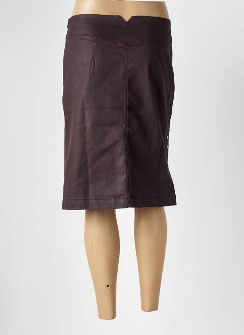 Jupe mi-longue fermeture zip latéral marron PAUL BRIAL femme