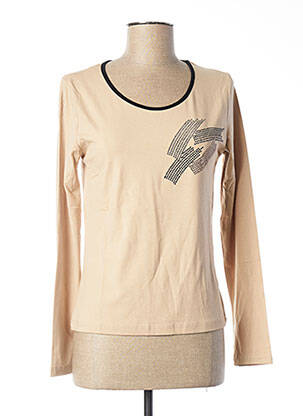 T-shirt stretch manches longues beige PAUL BRIAL femme