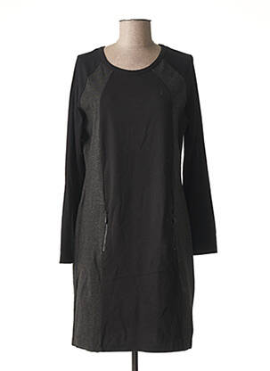 Robe mi-longue manches longues manches longues noir PAUL BRIAL femme