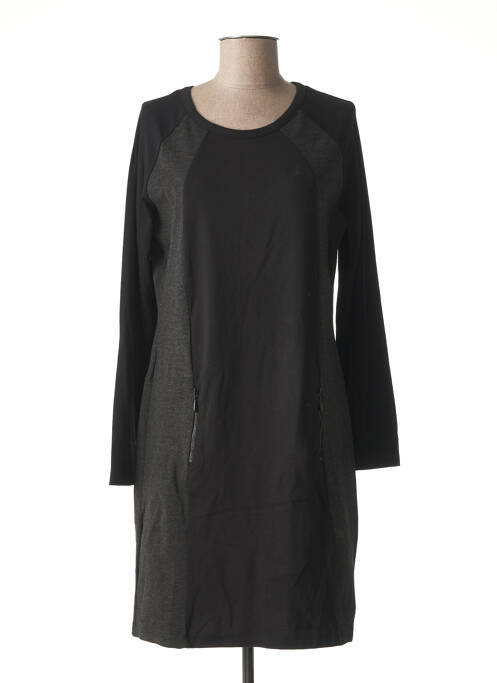Robe mi-longue manches longues manches longues noir PAUL BRIAL femme