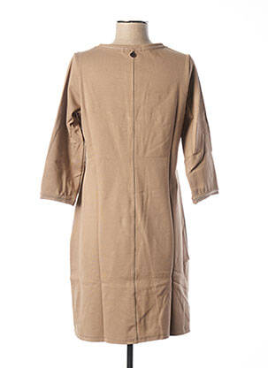 Robe mi-longue manches 3/4 manches 3/4 beige MALOKA femme