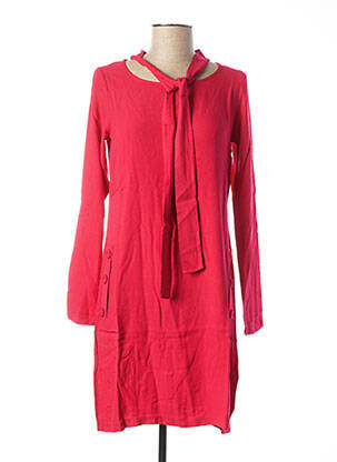 Robe mi-longue manches longues manches longues rose MALOKA femme