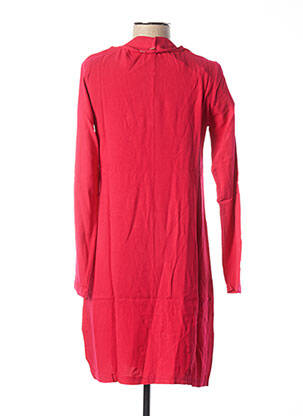 Robe mi-longue manches longues manches longues rose MALOKA femme