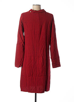 Robe mi-longue manches longues manches longues rouge MALOKA femme