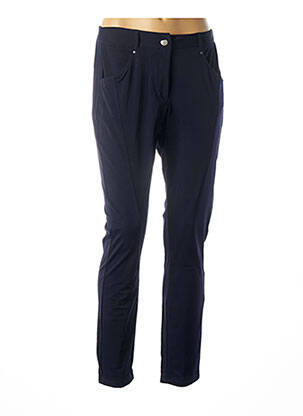 Pantalon droit stretch taille normale bleu MALOKA femme