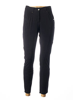 Pantalon droit stretch taille normale noir MALOKA femme