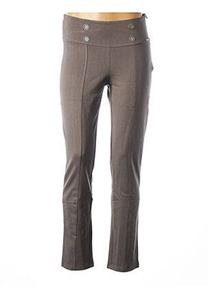 Pantalon droit stretch gris MALOKA femme