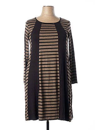 Robe mi-longue marron G!OZE femme