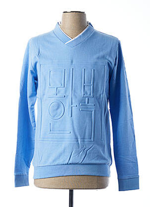 Sweat-shirt stretch manches longues bleu MON HANBOK homme