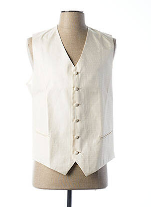 Gilet sans manche bi-matiére beige TOUCHE FINALE homme