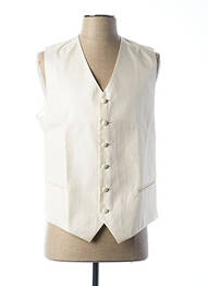 Gilet sans manche bi-matiére beige TOUCHE FINALE homme