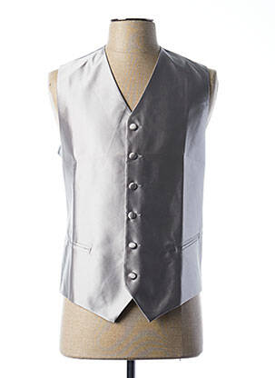 Gilet sans manche effet matière satinée gris TOUCHE FINALE homme