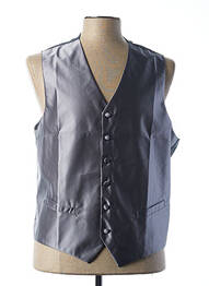 Gilet sans manche bi-matiére gris TOUCHE FINALE homme