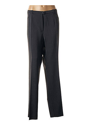 Pantalon droit fermeture zippée sous rabat boutonné gris CHRISTIAN MARRY femme