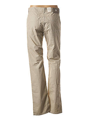 Pantalon droit fermeture zippée sous rabat boutonné taille normale beige TRUSSARDI JEANS femme