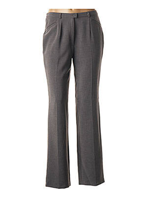 Pantalon droit fermeture zippée sous rabat boutonné taille normale gris CHRISTIAN MARRY femme