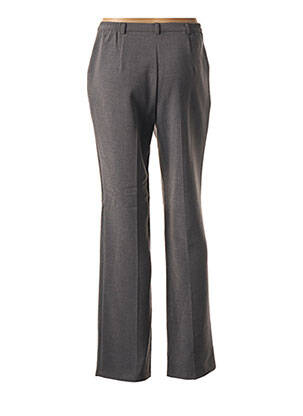 Pantalon droit fermeture zippée sous rabat boutonné taille normale gris CHRISTIAN MARRY femme