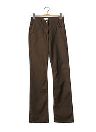 Pantalon droit fermeture zippée sous rabat boutonné taille normale vert ERNEST femme