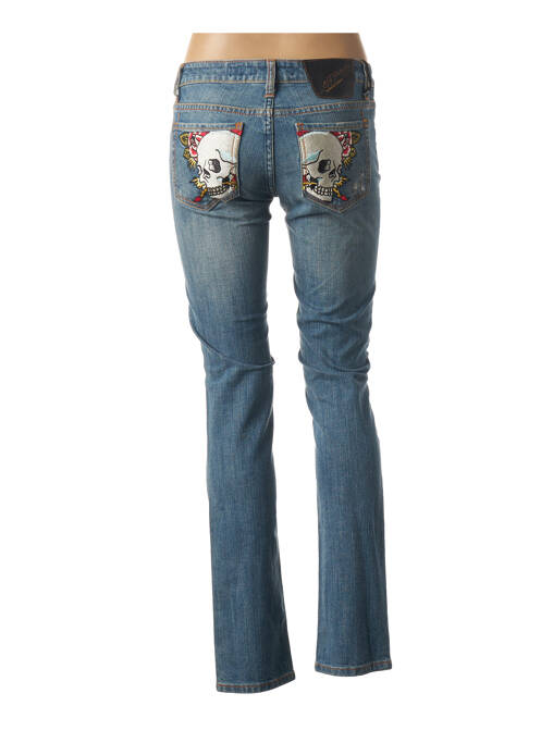 Jeans coupe slim bleu ED HARDY pour femme