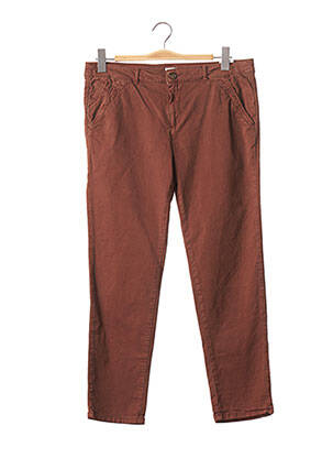 Pantalon 7/8 stretch taille normale marron REIKO femme