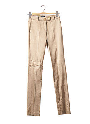 Pantalon droit fermeture zippée sous rabat boutonné taille basse beige FAITH CONNEXIONS femme