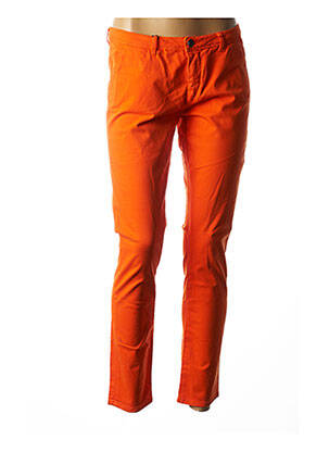 Pantalon chino fermeture zippée sous rabat boutonné taille normale orange SCHOOL RAG femme
