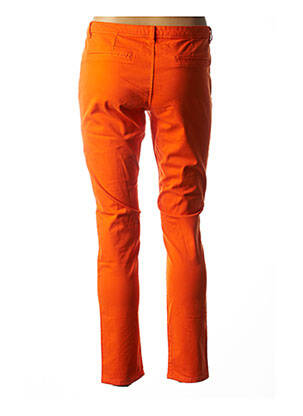 Pantalon chino fermeture zippée sous rabat boutonné taille normale orange SCHOOL RAG femme
