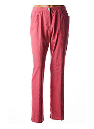 Pantalon droit tissage popeline rose FRANCOISE F femme