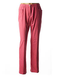 Pantalon droit tissage popeline rose FRANCOISE F femme