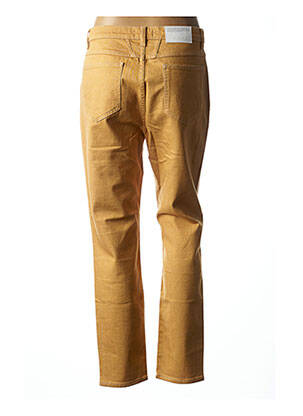 Pantalon slim broderie rivets taille haute jaune CLOSED femme