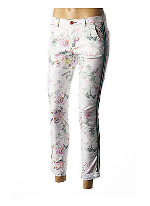 Pantalon 7/8 stretch taille basse blanc BARB'ONE femme