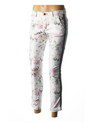Pantalon 7/8 stretch taille basse blanc BARB'ONE femme