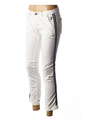 Pantalon 7/8 stretch taille basse blanc BARB'ONE femme
