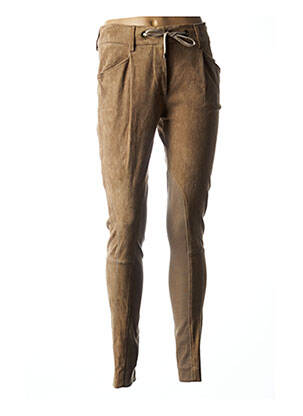 Pantalon slim taille haute taille haute beige GUNEX femme