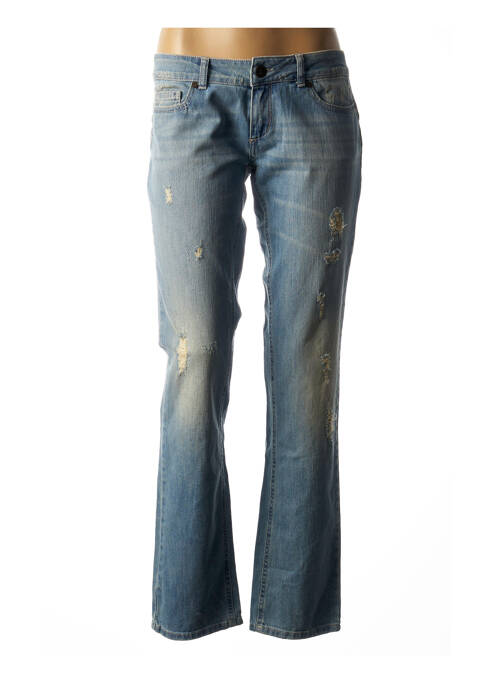 Jeans coupe droite effet usé délavé taille basse bleu TWINSET femme